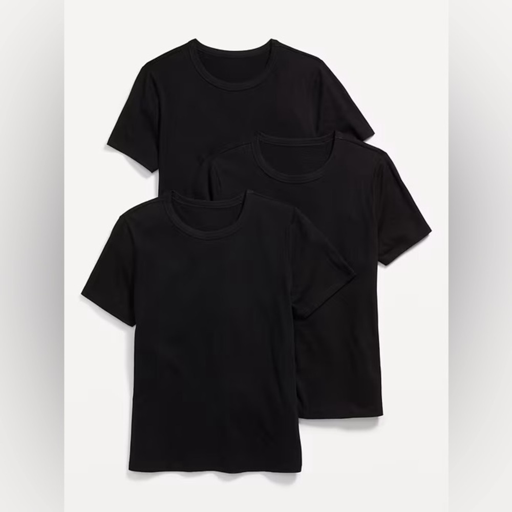 OLD NAVY EVERYDAY V-NECK T-SHIRT 3 PK - BLACK VARIOUS SIZES (NEW WITH TAGS) A25